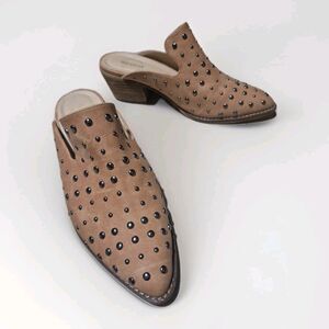 ARIDER GIRL Cara Mules Studded Whiskey Slip On Woman's Size 6.5